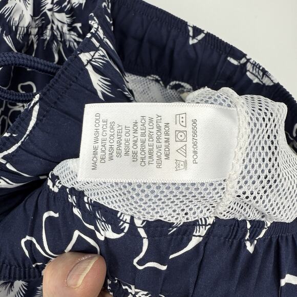 KingSize Big Tall Mens Hibiscus Print 8" Swim Trunks size 2X Navy Blue KS Island - Picture 5 of 7